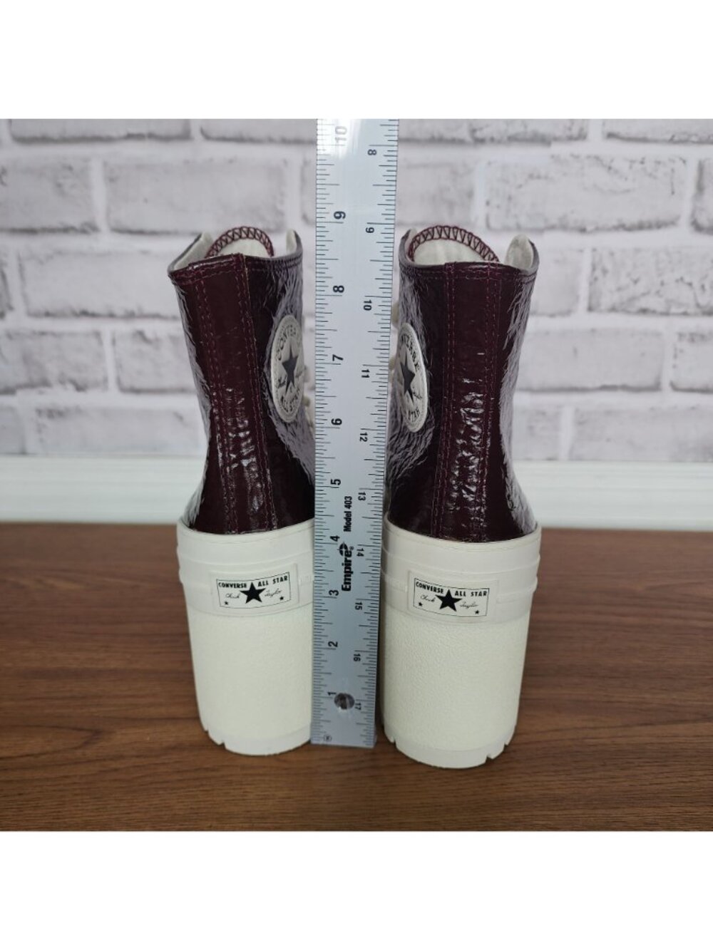 ⭐Converse Chuck 70 De Luxe Heel Crinkle Sz 8 Womens Boots Shoes Burgundy A13387C - Picture 6 of 11